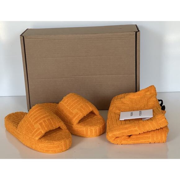 Bottega Veneta Intrecciato Resort Sponge Slipper Yellow 8 US 660245 IT NIB $600 main image 9